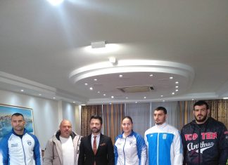 Βραβεύτηκαν οι αθλητές, Ι. Στοφορίδης, Δ. Βορδοναράκης, η αθλήτρια, Β. Σταυρίδου και ο Α.Ο. «Μαχητές» Ελευθερούπολης