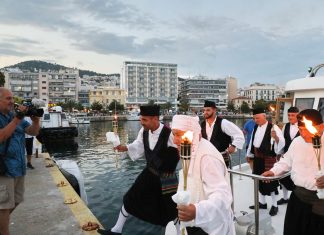 Η άφιξη των Θασίων εθελοντών στην Καβάλα τον Ιούνιο του 1913, έγινε και φέτος σε αναπαράσταση